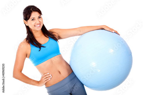 Foto: Woman with a Swiss ball Woman with a Swiss ball