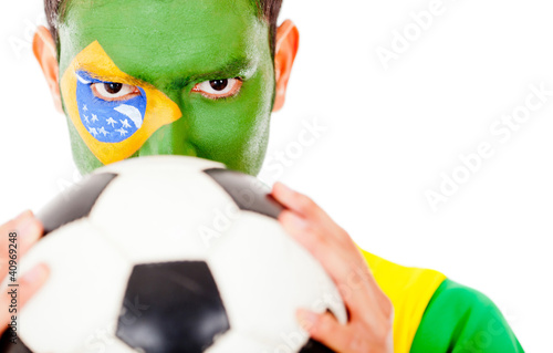 Photo: Brazilian football fan Brazilian football fan