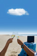Cloud computing: Celebration at beach Cloud computing: Celebration at beach