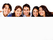 Group of people with banner