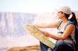 Photo: Female tourist with a map Female tourist with a map