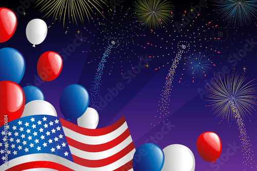 Vektor: Fourth of July fireworks Fourth of July fireworks