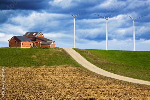 Photo: Storm is coming on Wind Farm Storm is coming on Wind Farm