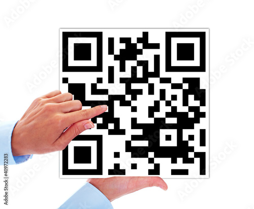 Illustration: Hand with barcode. Hand with barcode.