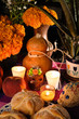 Mexican day of the dead offering altar (Dia de Muertos)