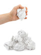 Hand and crumpled paper Hand and crumpled paper