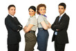 Cheerful team of business people
