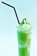 Milk shakes with green tea isolated on white Milk shakes with green tea isolated on white