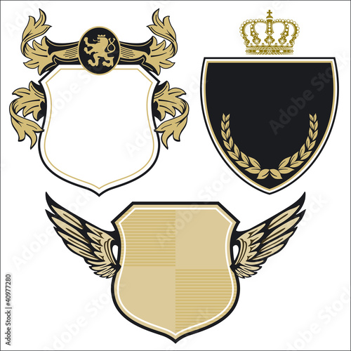 Vector: drei fürstliche Wappen drei fürstliche Wappen