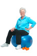 Attractive senior woman at health club
