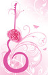 Abstract guitar with rose on the decorative background Abstract guitar with rose on the decorative background