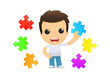 funny cartoon casual man