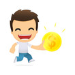 funny cartoon casual man