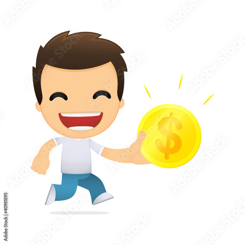 Vector: funny cartoon casual man funny cartoon casual man