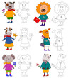 Coloring book. Pets