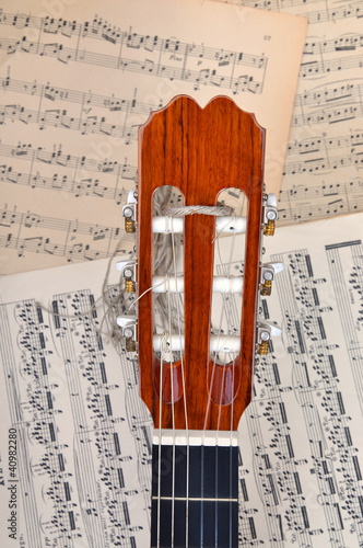 Photo: Guitar and music notes Guitar and music notes