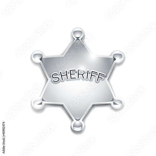 Vector: sheriff's metallic badge as star vector illustration isolated sheriff's metallic badge as star vector illustration isolated