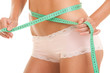 Athletic woman body with measure tape Athletic woman body with measure tape