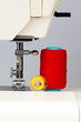 Sewing machine and reels with thread Sewing machine and reels with thread