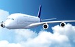 Airplane above the clouds
