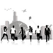 Isolated silhouettes of people .Vector illustration