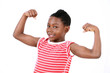 Strong boy showing muscles