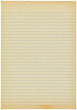 Old yellowing lined blank A4 paper isolated.