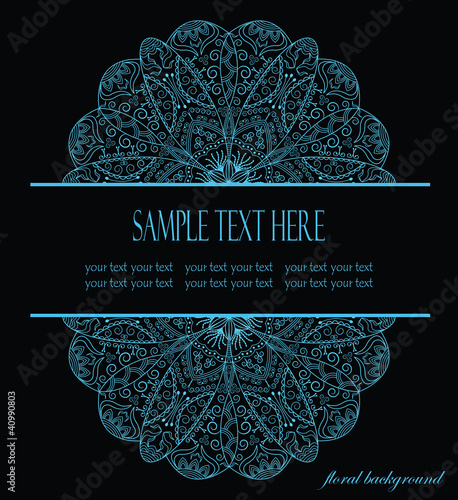 Vector: original card with lacy ornament on a black background original card with lacy ornament on a black background