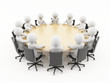 3D people sitting in a business meeting