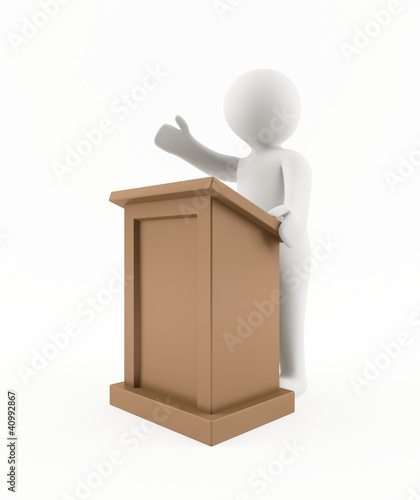 Illustration: 3D man giving a speech 3D man giving a speech