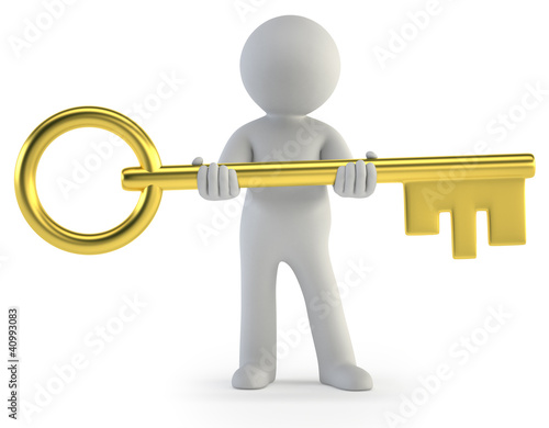 Illustration: 3d small people - take a key 3d small people - take a key