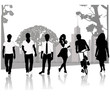 Isolated silhouettes of people walking.Vector illustration