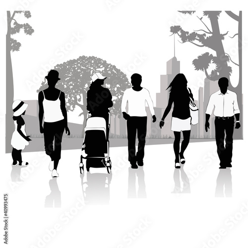 Vektor: People walking on the park.Vector illustration People walking on the park.Vector illustration
