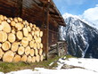 Feuerholz an der alten Almhütte