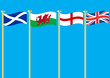 The Flags of Scotland Wales Saint George and the Union Jack