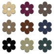 set with scrapbook leather flowers