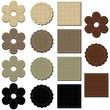 set with leaather scrapbook objects