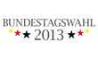 Bundestagswahl 2013 Schriftzug mit Sternen
