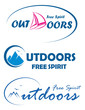 Three vector travel logos - free spirit outdoors