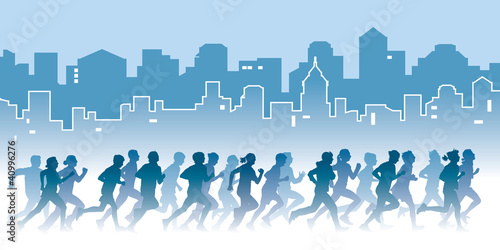 Vector: Running people Running people