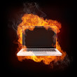 Laptop in Fire