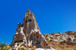 Uchisar cave city in Cappadocia Turkey