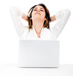 Relaxed business woman