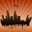 Vector illustration of urban landscape of Hongkong