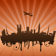 Vector illustration of urban landscape of Tokyo