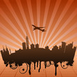 Vector illustration of urban landscape of Jakarta