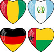 Set of vector images of hearts with the flags