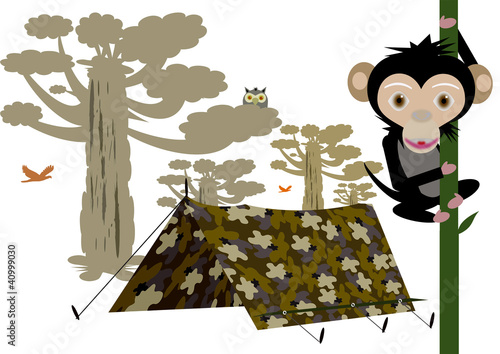 Illustration: camping nella savana camping nella savana