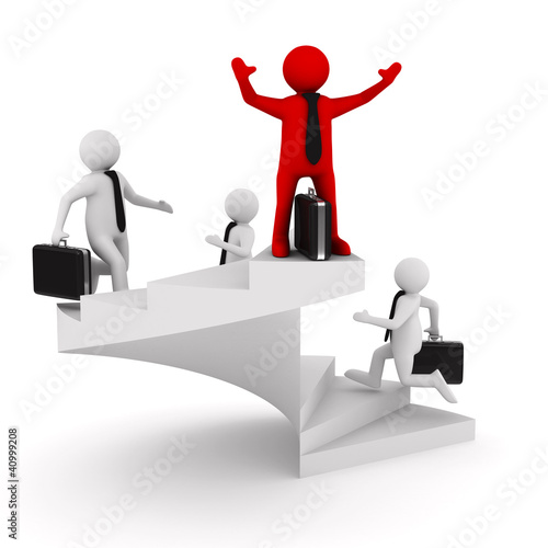 Illustration: leadership concept on white background. Isolated 3D image leadership concept on white background. Isolated 3D image