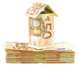 maison billets 50 euros sur liasse de billets maison billets 50 euros sur liasse de billets